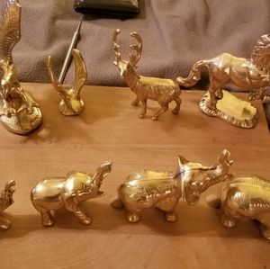 Antique brass figurines 8 all together